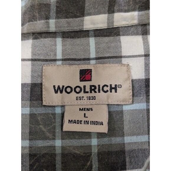 Woolrich Mens Shirt L Green Plaid Short Sleeve Button Up Pocket Casual - Picture 4 of 7